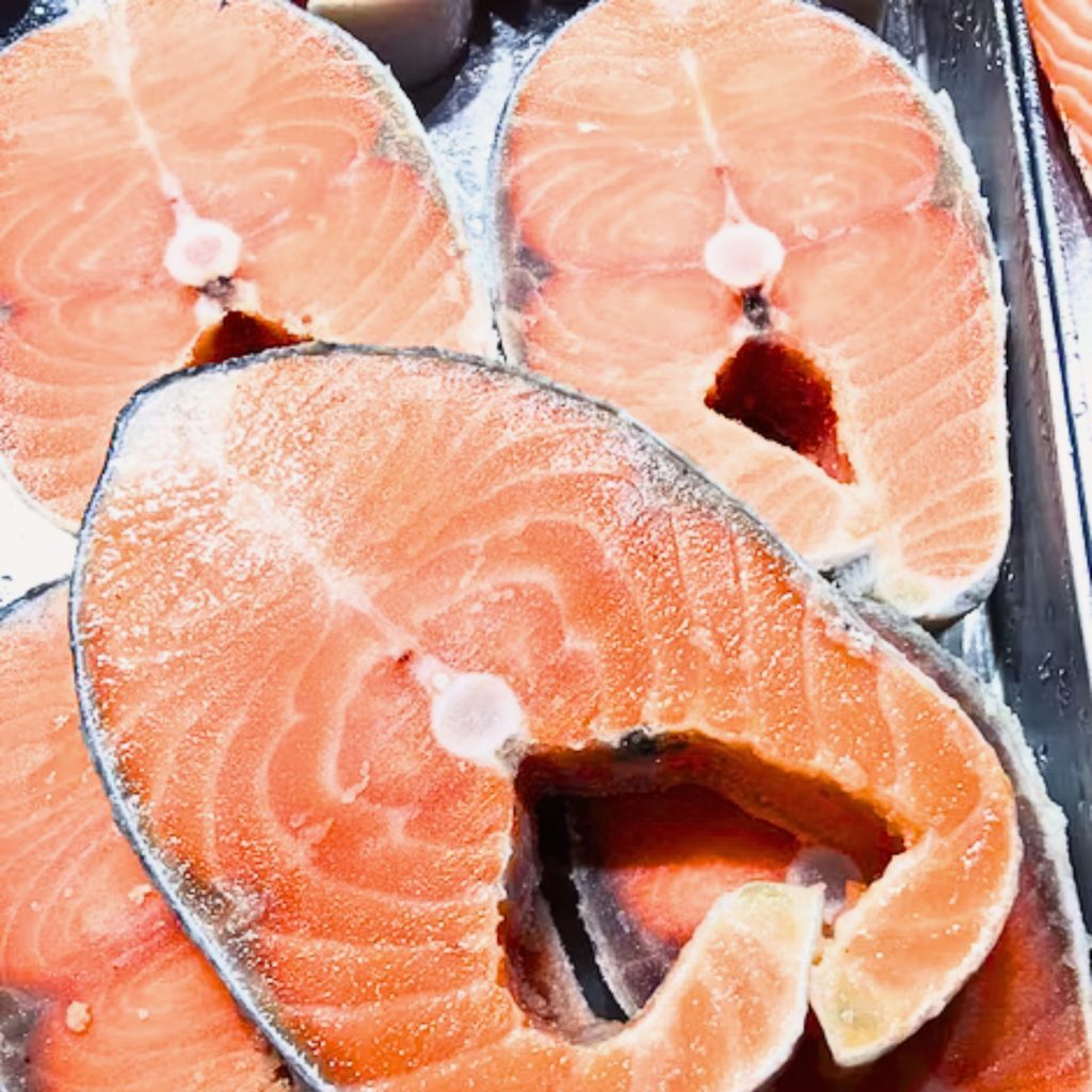 pieces of salmon fish