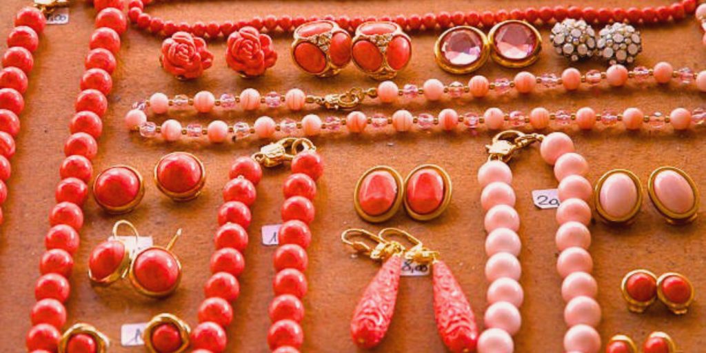 red coral stone jewelry
