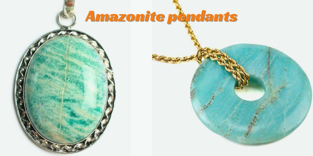 Amazonite stone pendants