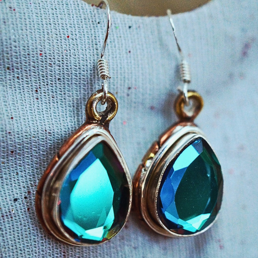 blue quartz earring