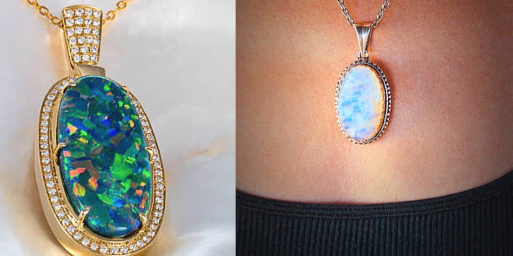 Opal jewelry necklace