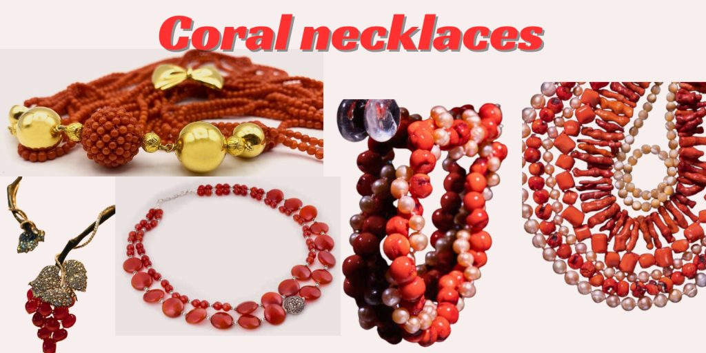 red coral stone necklace
