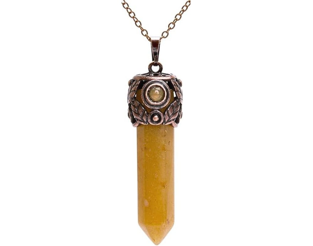 yellow topaz healing pendant